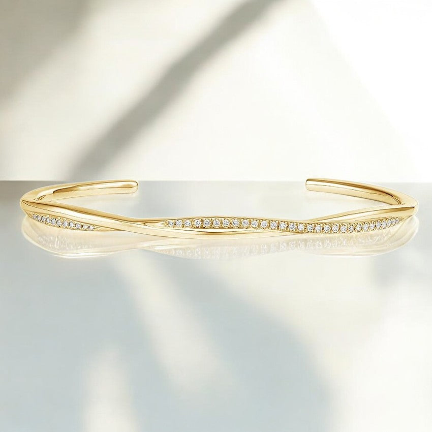 Twisted Lab Diamond Cuff Bracelet