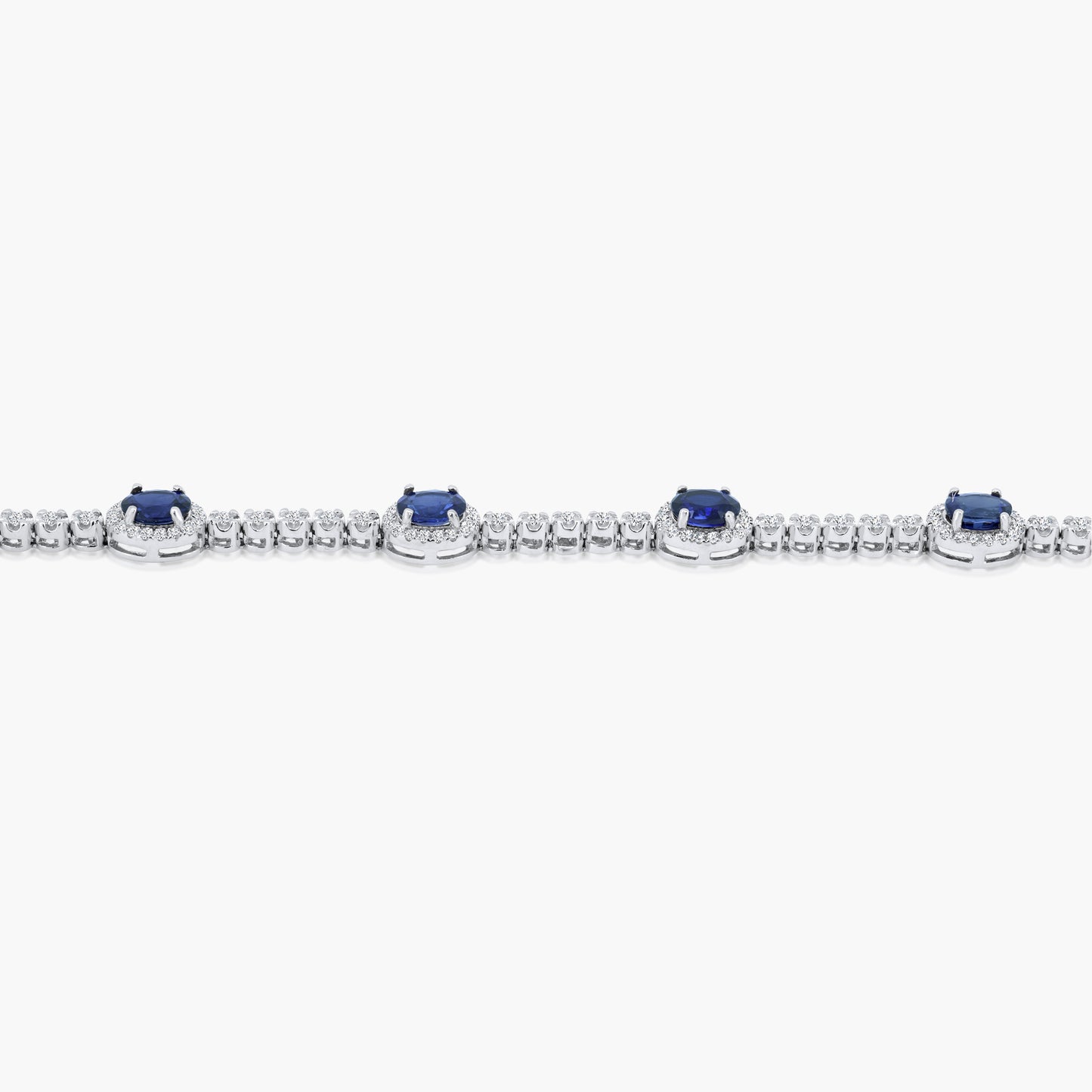 14K White Gold Colored Gemstone Tennis Bracelet-B60544705B