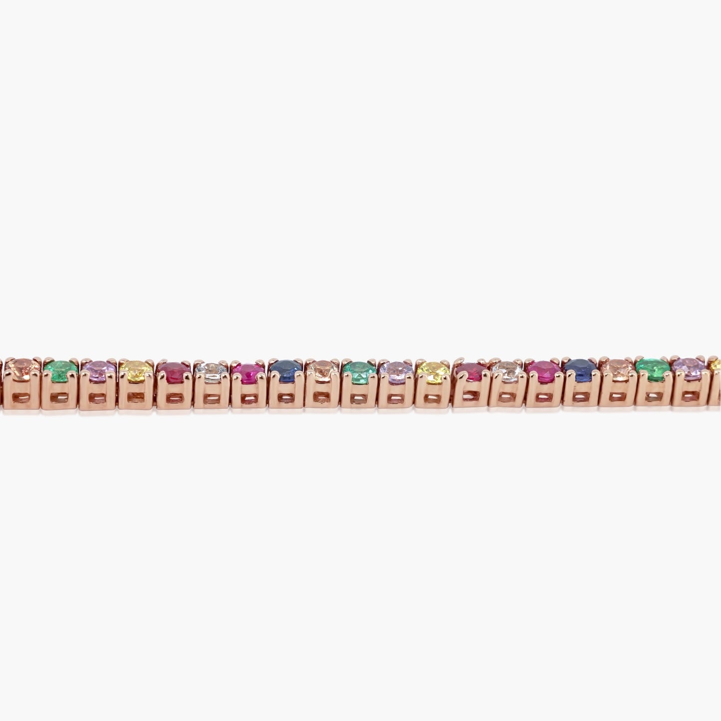 14K Rose Gold Colored Gemstone Tennis Bracelet - B60575802-1