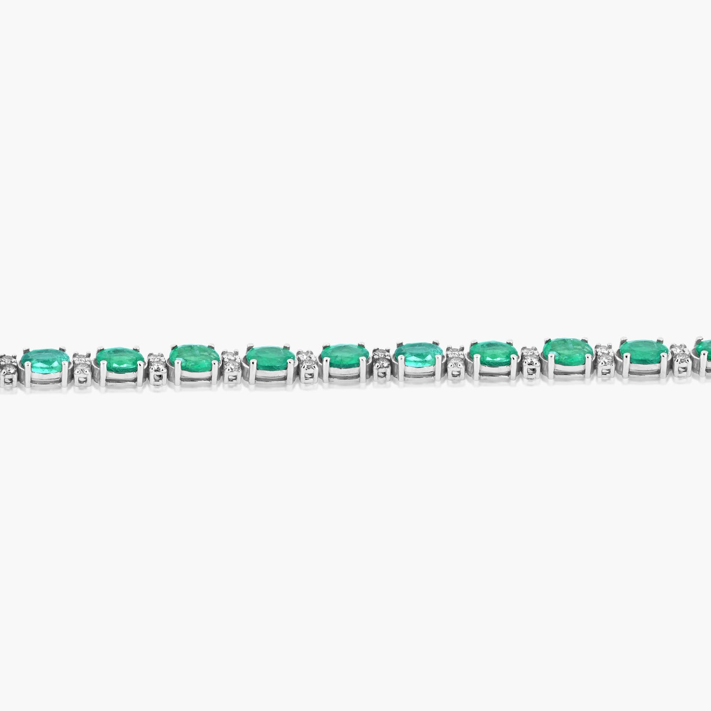 14K White Gold Colored Gemstone Tennis Bracelet-BTD021CBEMC