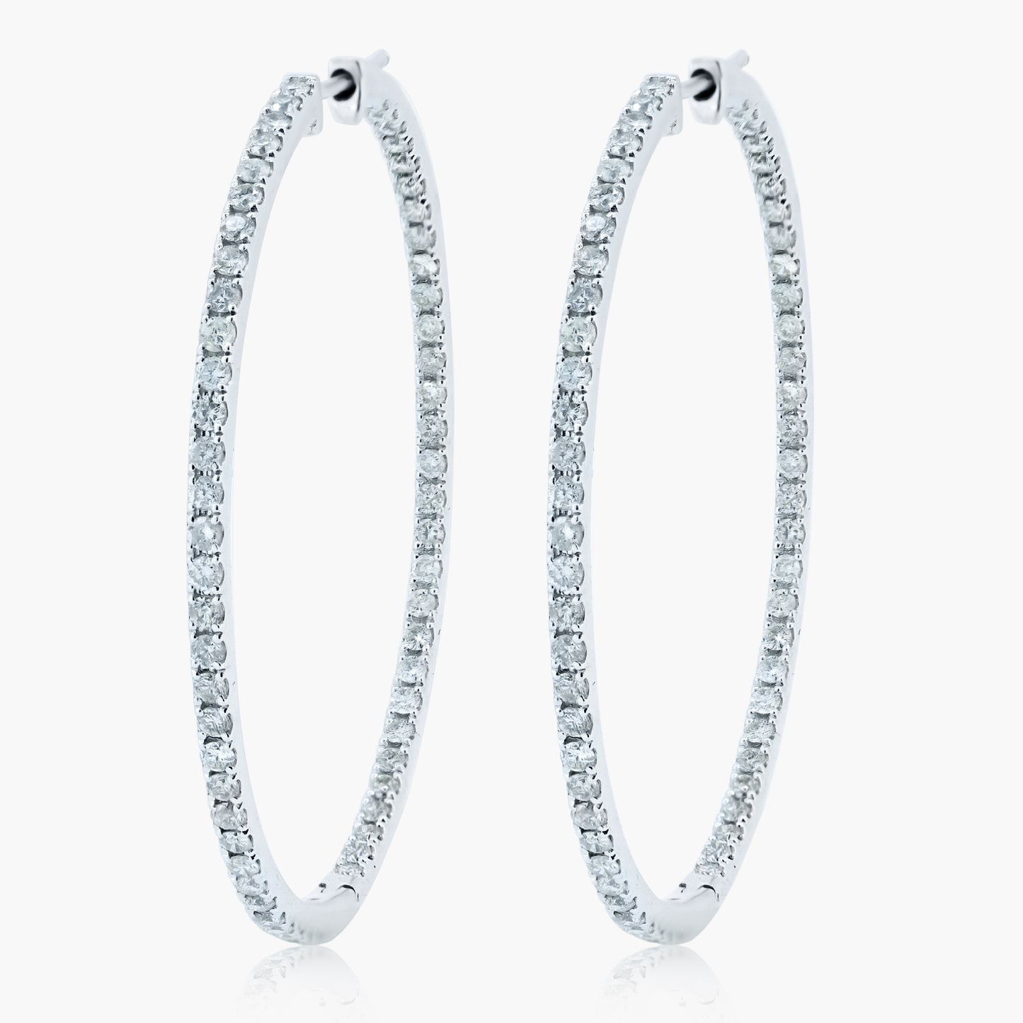 14K White Gold Hoop Earrings - E18878MPA01