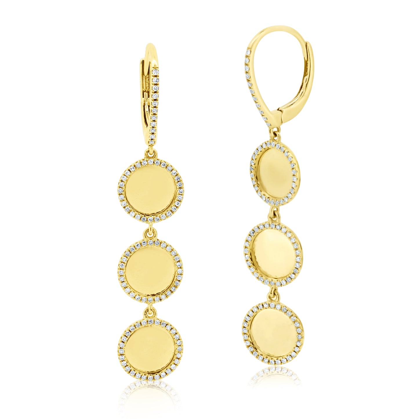 18K Yellow Gold Dangle Earrings - E60378701