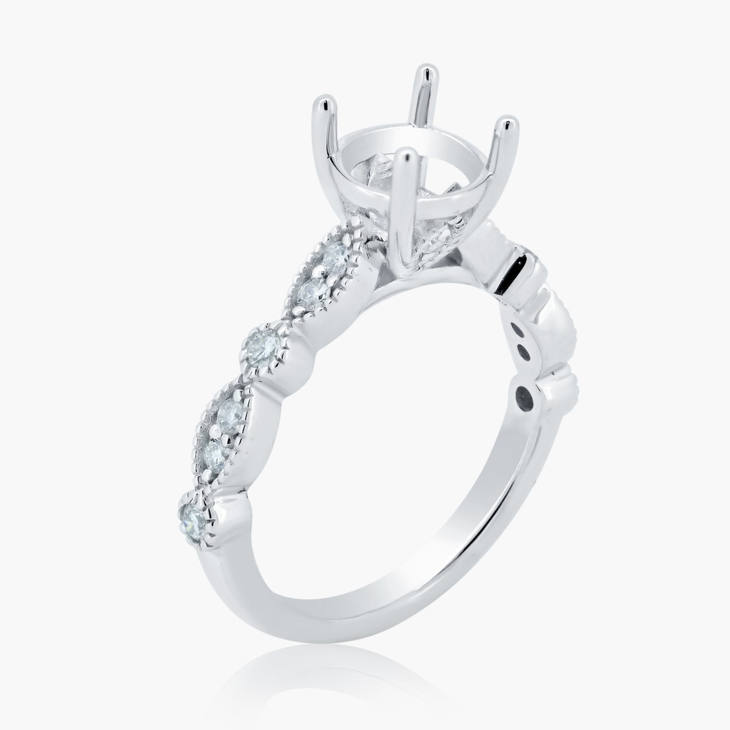 14K White Gold Dainty Ring - R00005