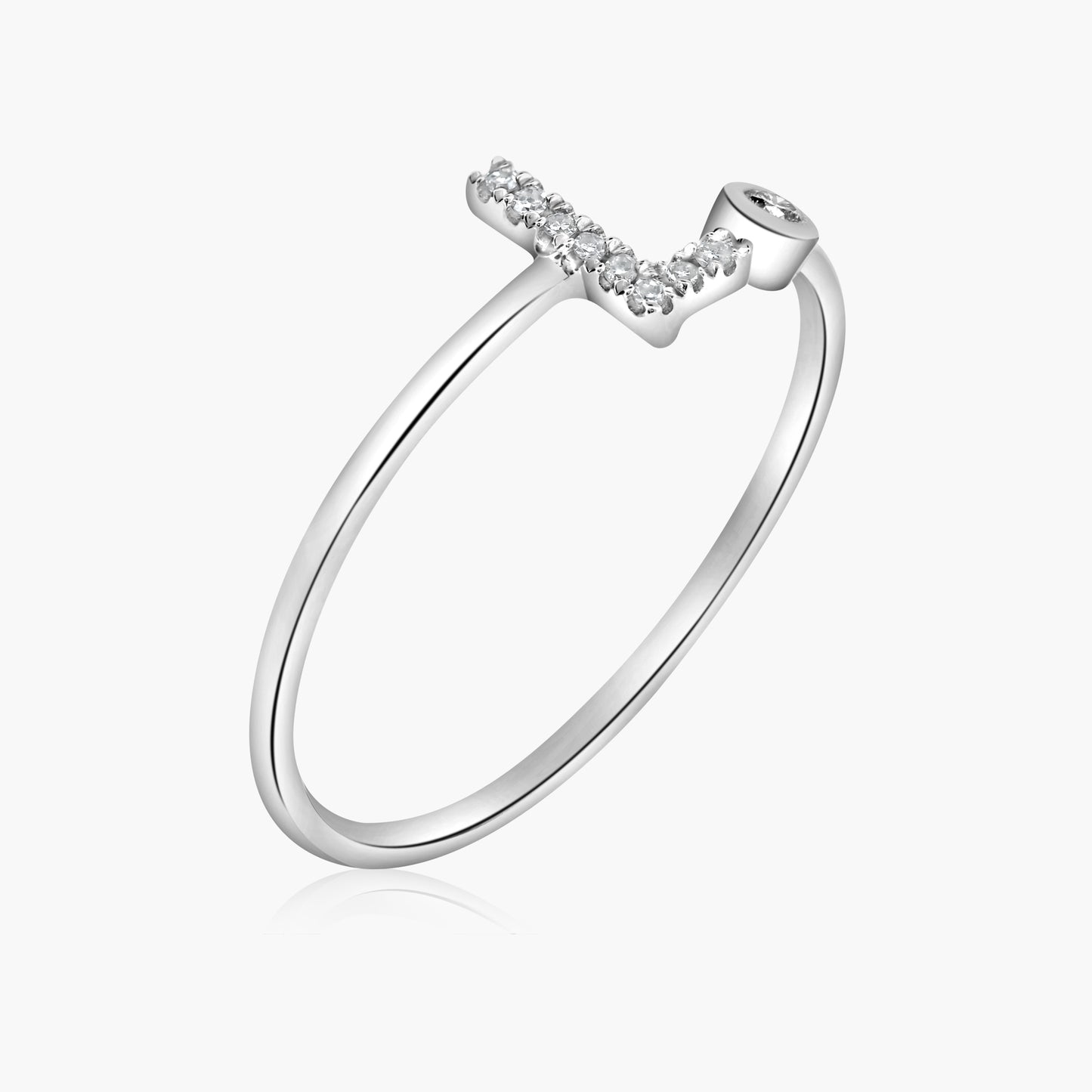 14K White Gold Personalized Initial Open Ring-R60610508