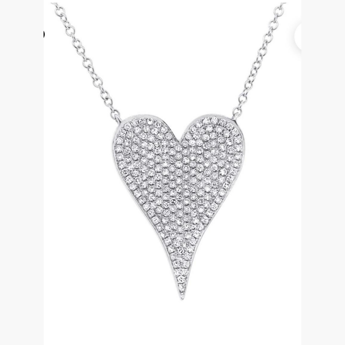 Large Size Pave Heart Necklace