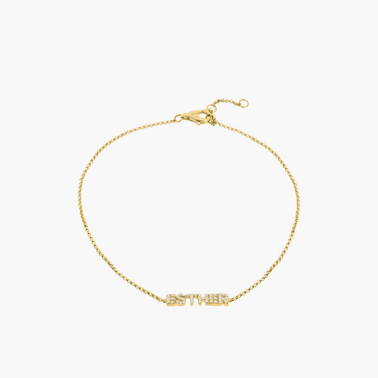 14K Yellow Gold Dainty Personalized Bracelet-A60606509