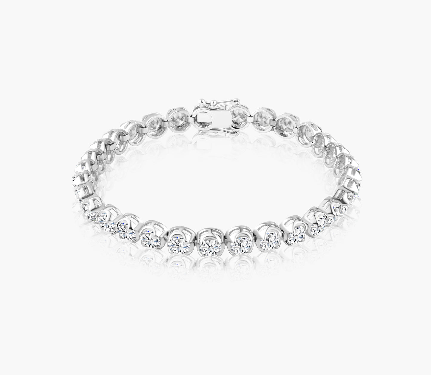 14K White Gold Round Diamond Tennis Bracelet - B-4.25MMKJ