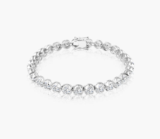 14K White Gold Round Diamond Tennis Bracelet - B-4.25MMKJ