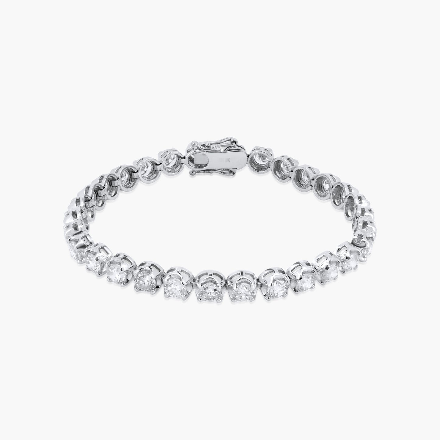 14K White Gold Round Diamond Tennis Bracelet - B-4.5MMCRWNAA