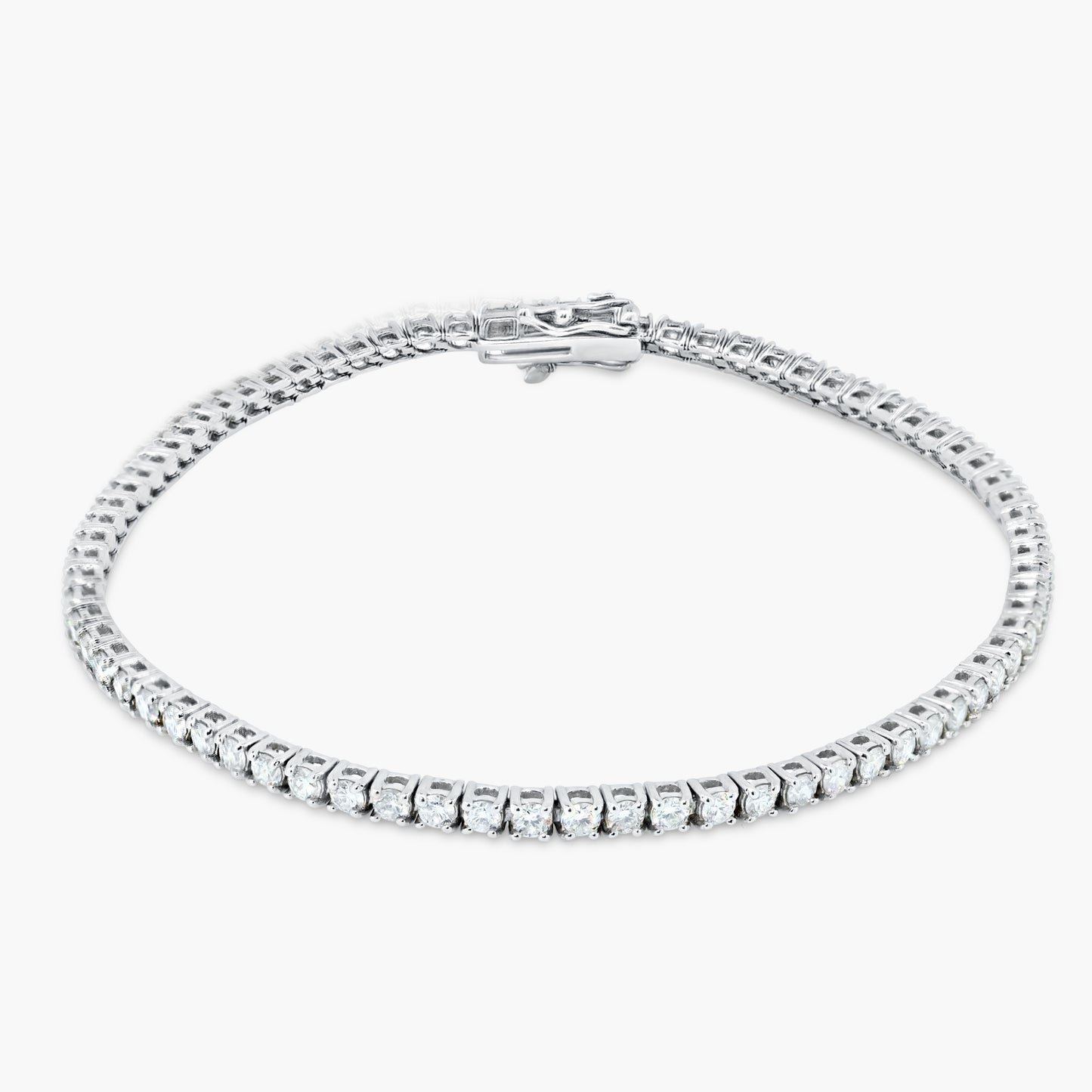 18K White Gold Round Diamond Tennis Bracelet-B-BL6171VP