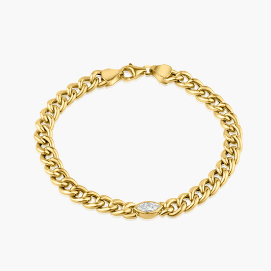 14K Yellow Gold Chain Link Bracelet-B-MQB30SE-1