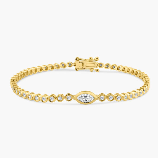 14K White Gold Tennis Bracelet - B00002-1