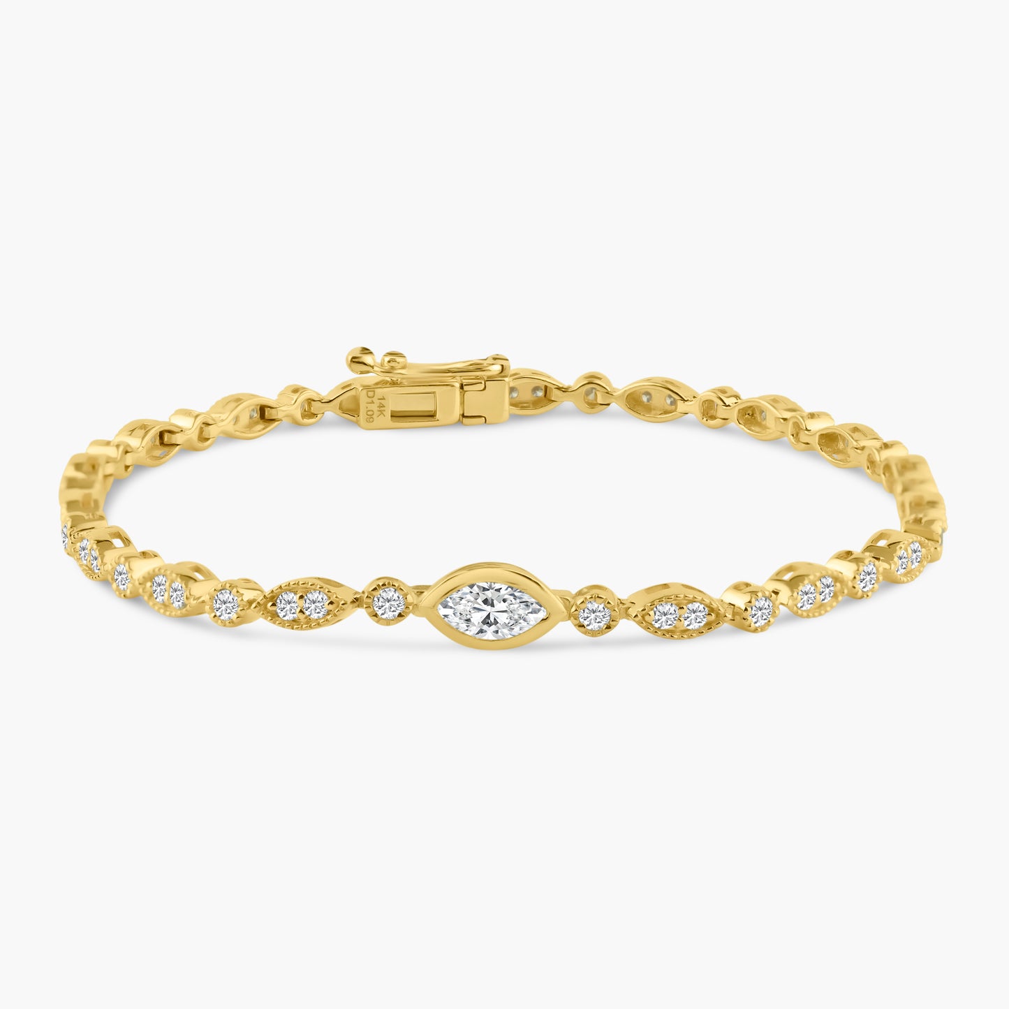 14K Yellow Gold Tennis Bracelet - B00003-1