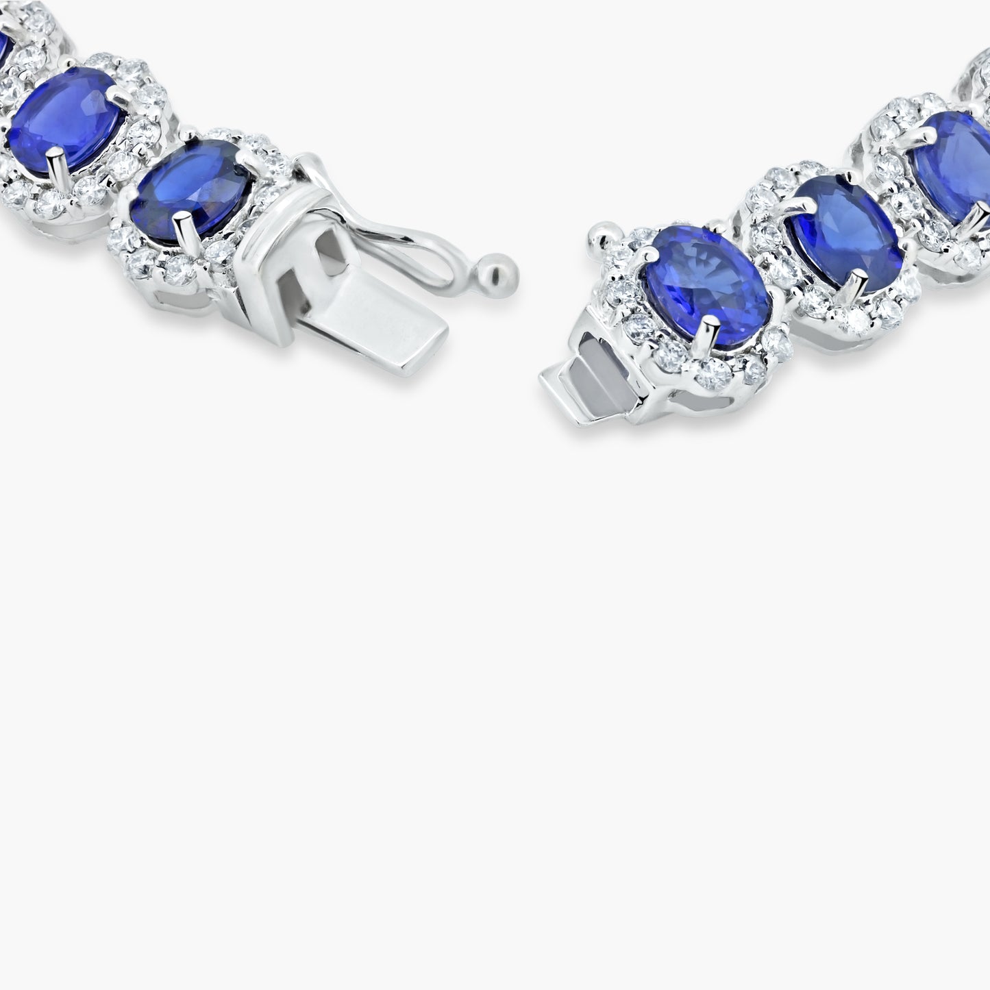 14K White Gold Colored Gemstone Tennis Bracelet-B04838AB