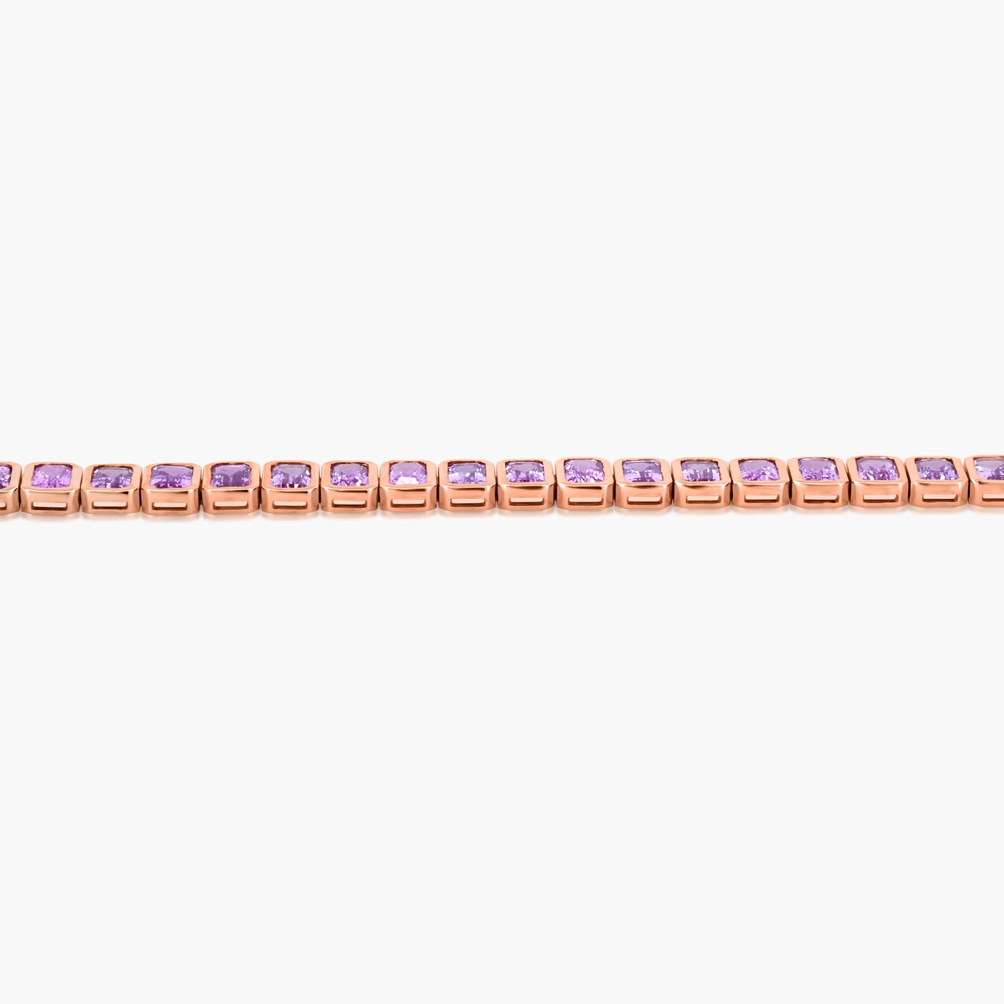 14K Rose Gold Colored Gemstone Tennis Bracelet - B06024