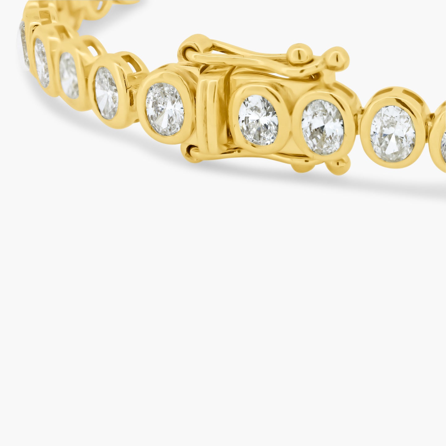 14K Yellow Gold Oval Diamond Tennis Bracelet - B06498