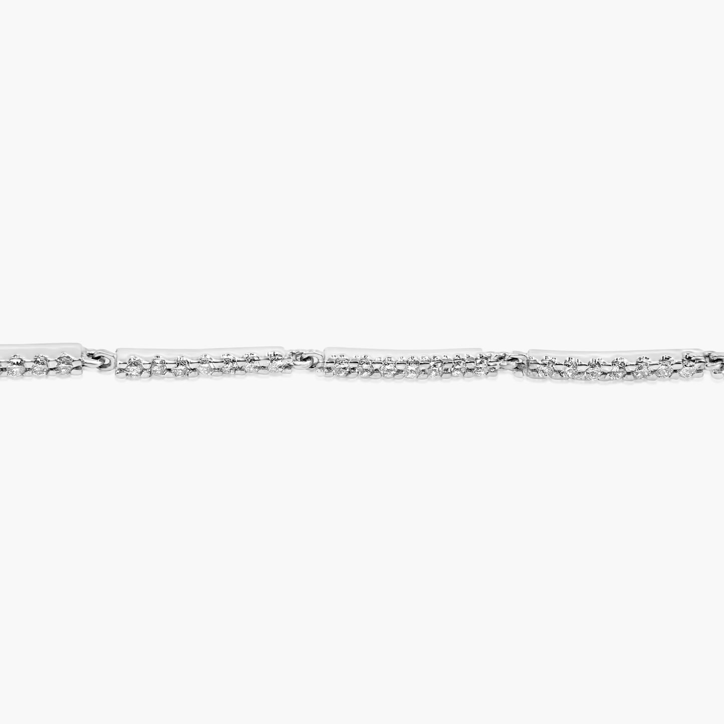 14K White Gold Diamond Bar Tennis Bracelet - B06994A01-1