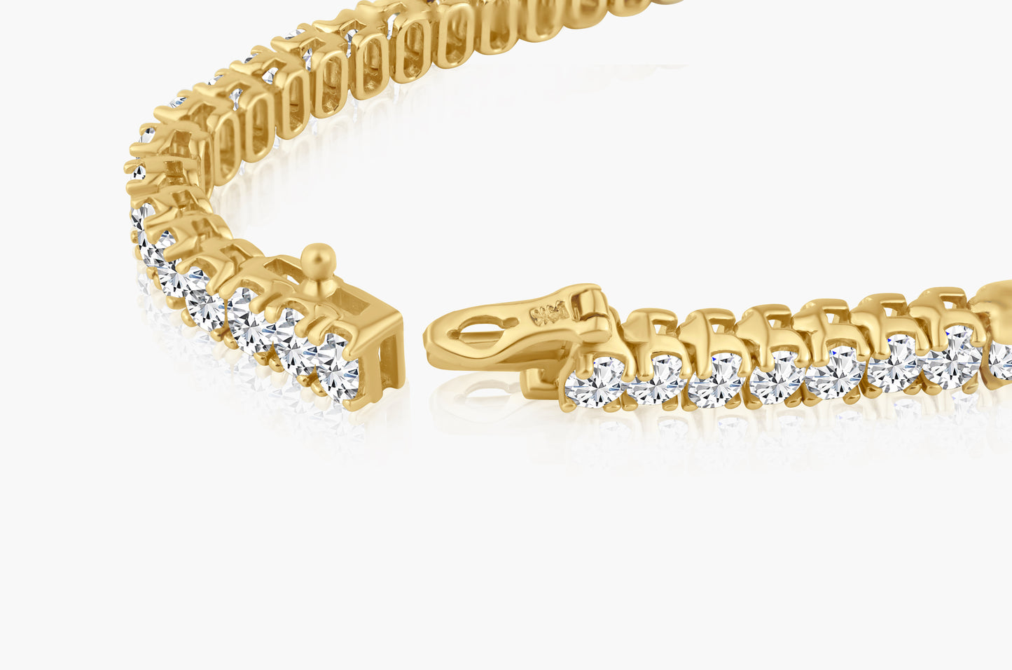 14K Yellow Gold Oval Diamond Tennis Bracelet - B12052.5BB