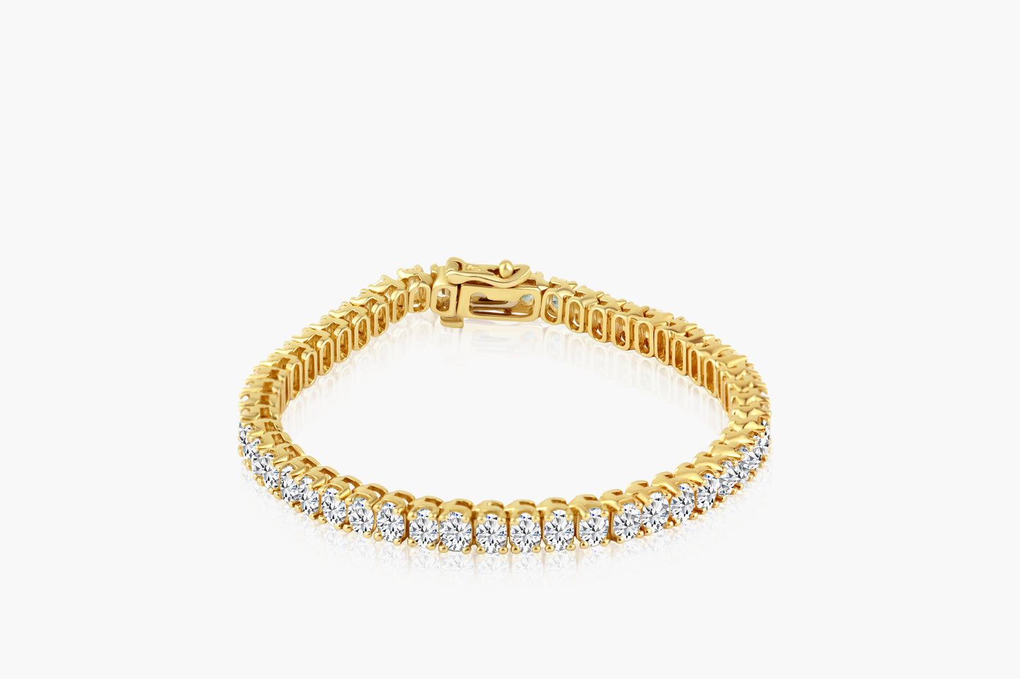 14K Yellow Gold Oval Diamond Tennis Bracelet - B12052.5BB