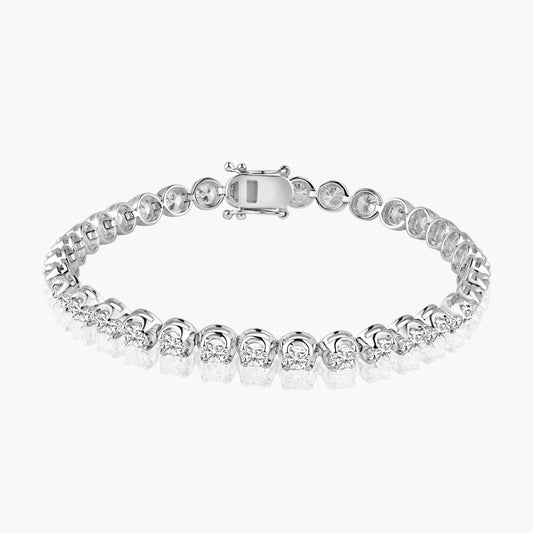 14K White Gold Round Diamond Tennis Bracelet-B3.6MMCRWNAA