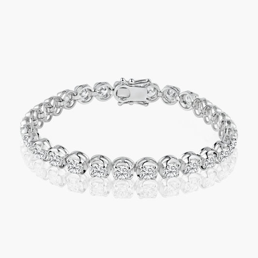 14K White Gold Round Diamond Tennis Bracelet - B4.5MMCRWNKJ