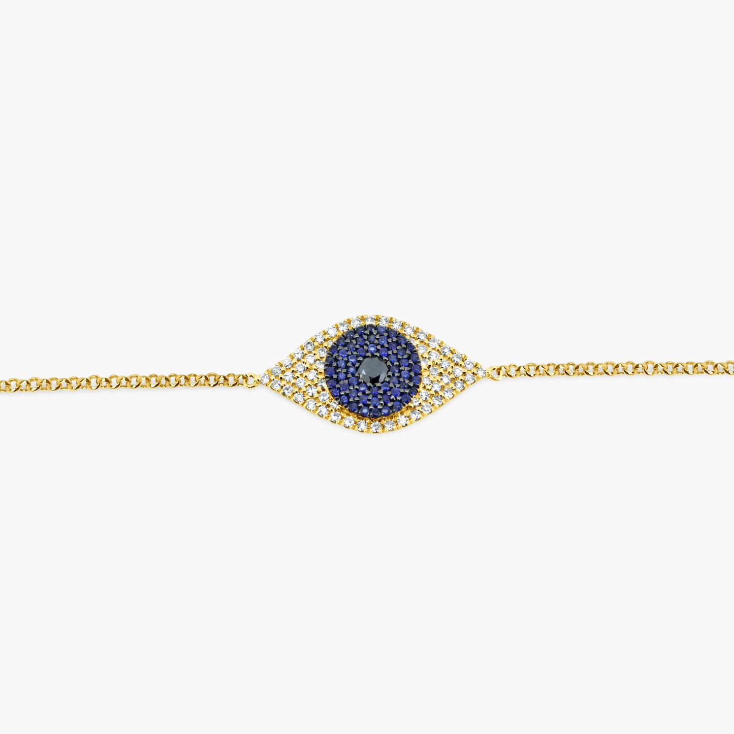 14K Two Tone Dainty Evil Eye Bracelet-B60154701BD