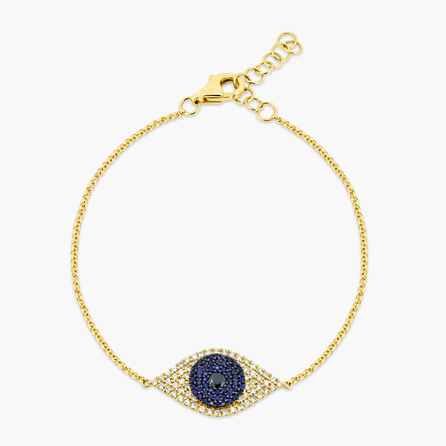 14K Two Tone Dainty Evil Eye Bracelet-B60154701BD