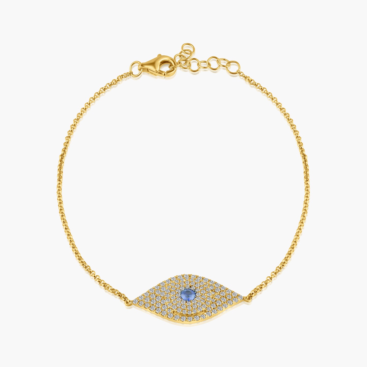 14K Two Tone Dainty Evil Eye Bracelet-B60154701WB