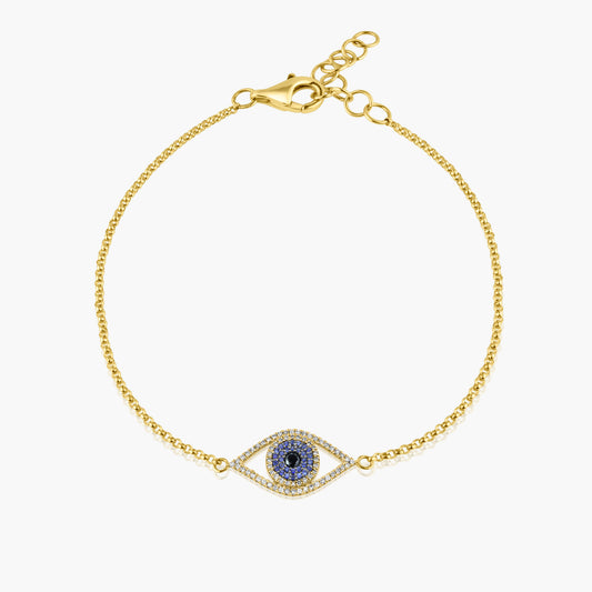 14K Yellow Gold Evil Eye Bracelet-B60154702