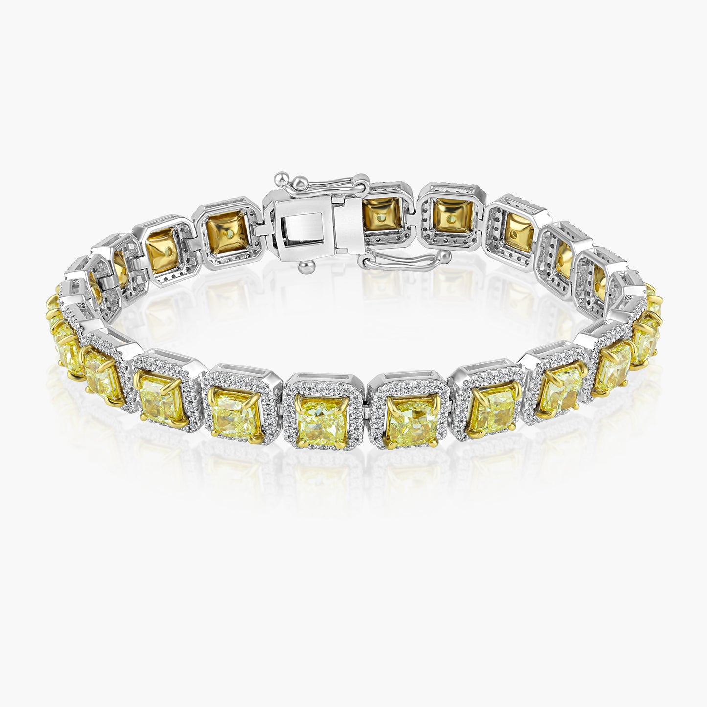 14K Two Tone Colored Gemstone Statement Bracelet-B60410504