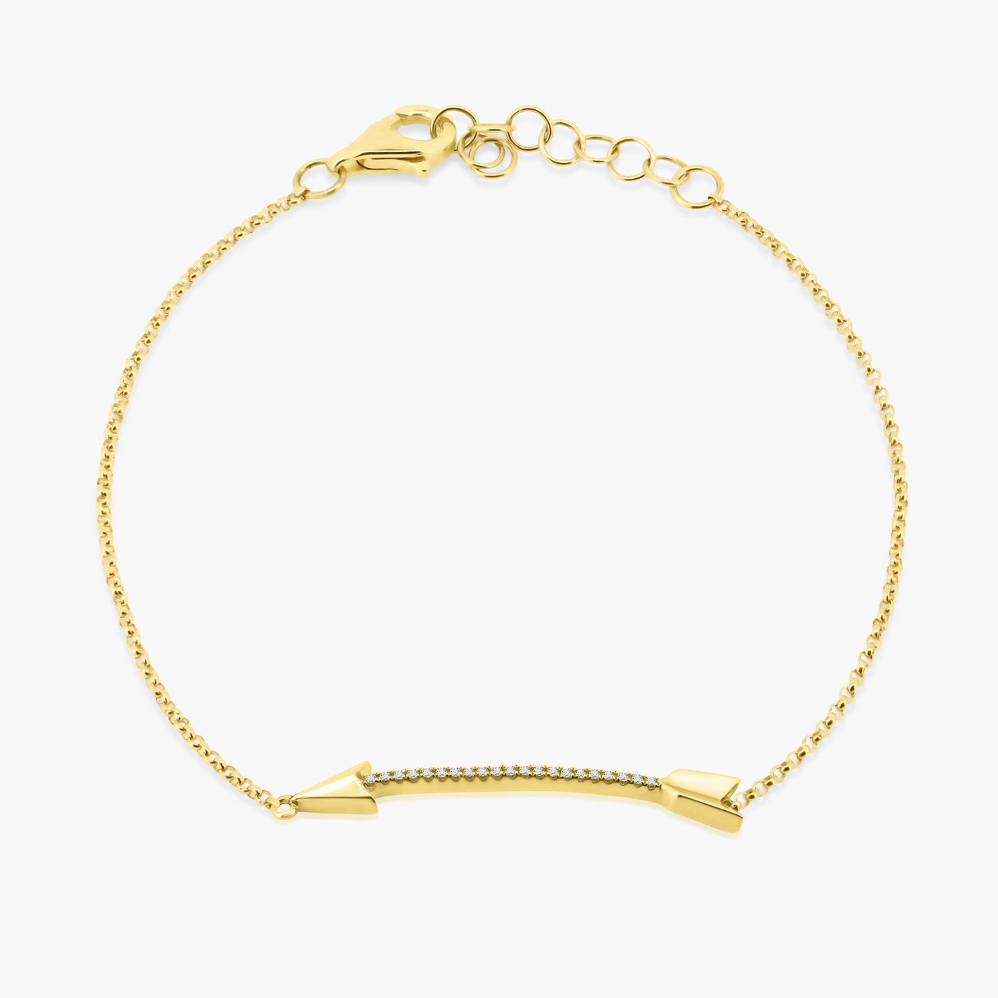 14K Yellow Gold Dainty Arrow Bracelet - B60441702