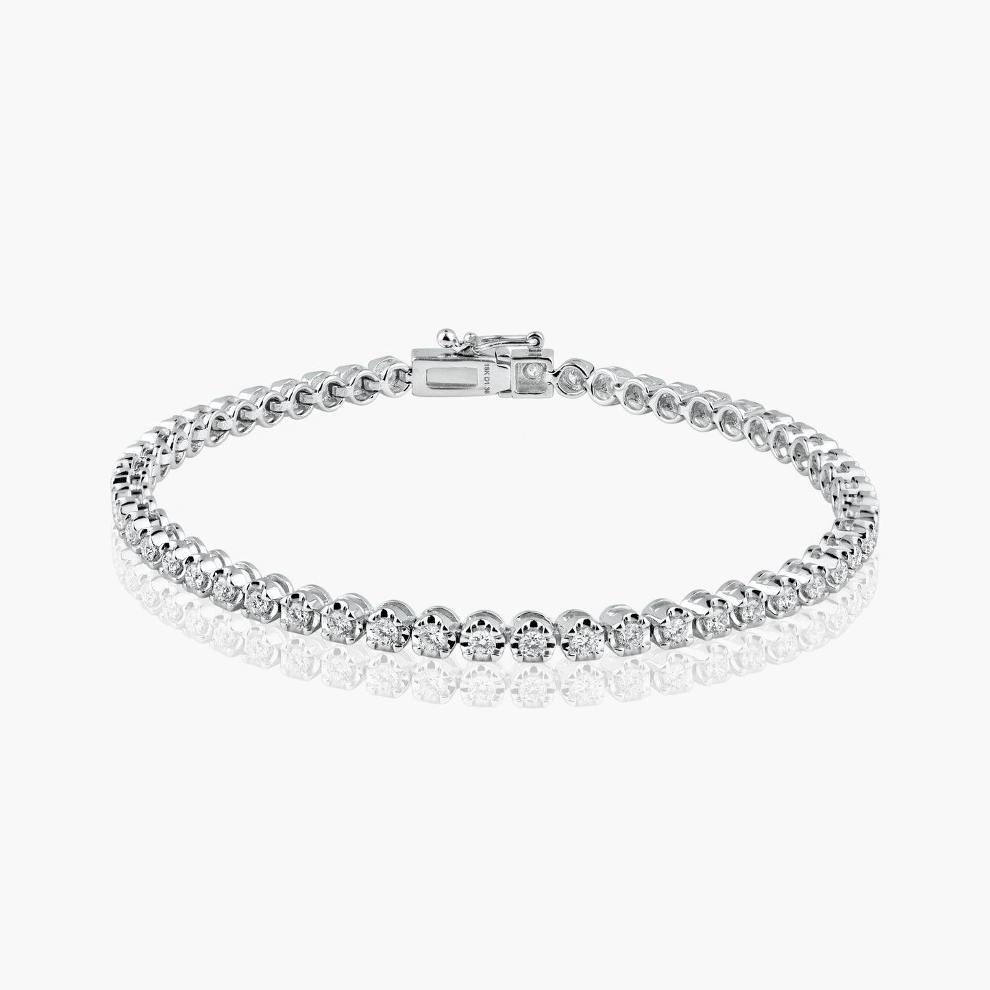 18K White Gold Tennis Bracelet-B60447601