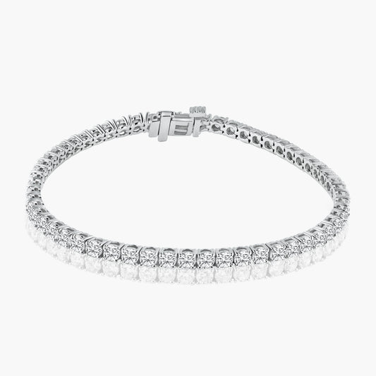 14K White Gold Round Diamond Tennis Bracelet-B60450002