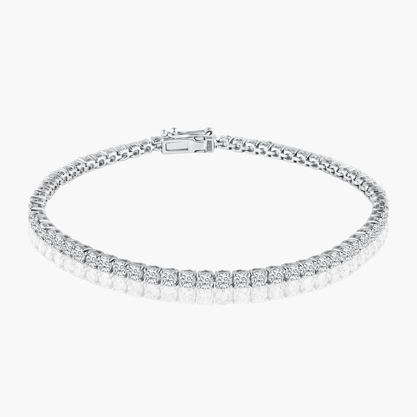 14K White Gold Tennis Bracelet-B604503