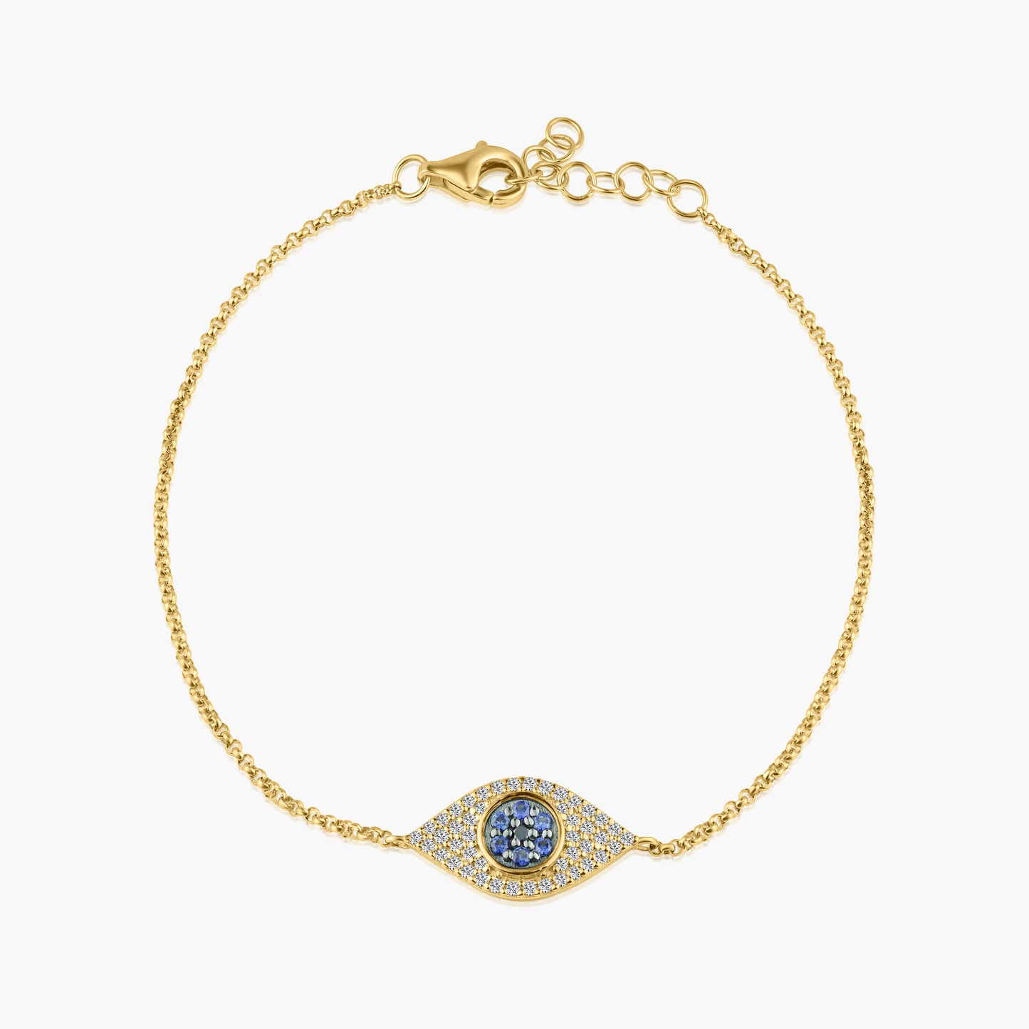 14K Two Tone Evil Eye Bracelet-B605242