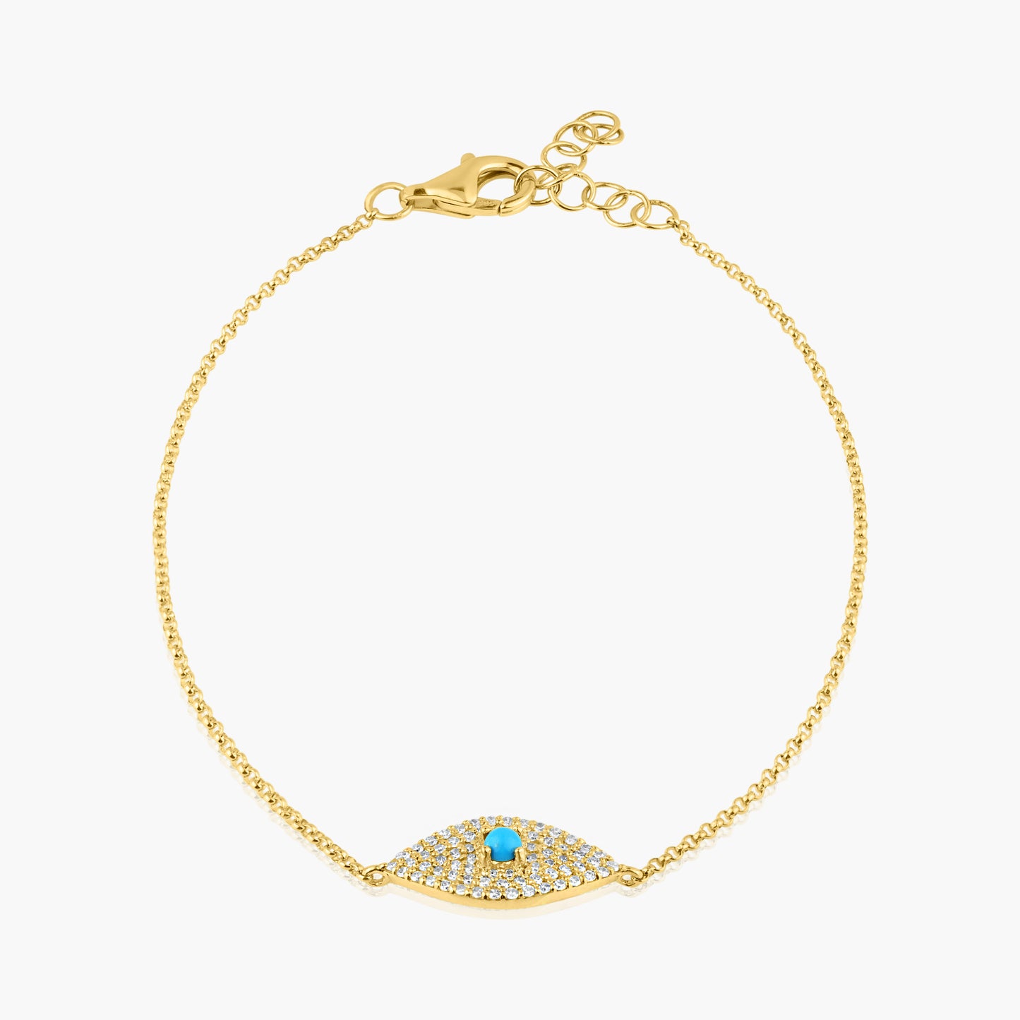 14K Yellow Gold Evil Eye Bracelet-B605246