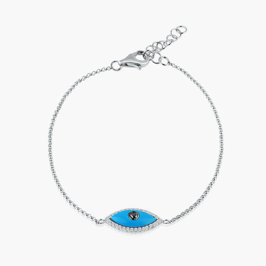 14k Two Tone Evil Eye Bracelet-B605296