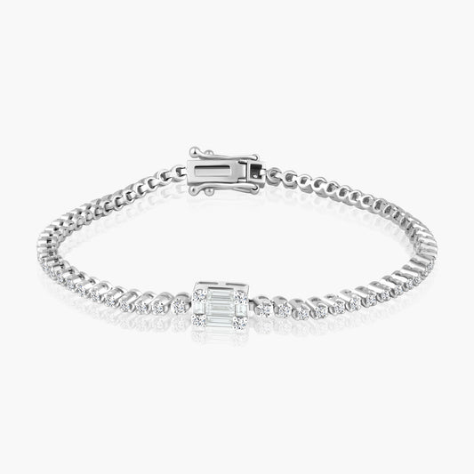 14K Yellow Gold Baguette Tennis Bracelet - B60544704