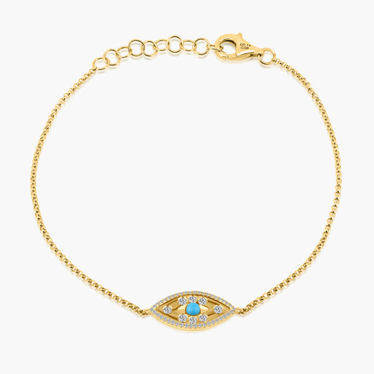 14K Yellow Gold Evil Eye Bracelet-B605299