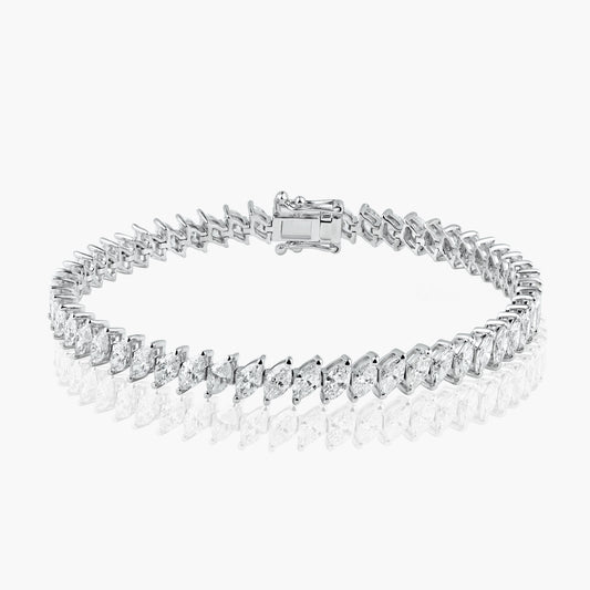 18K White Gold Tennis Bracelet - B605659