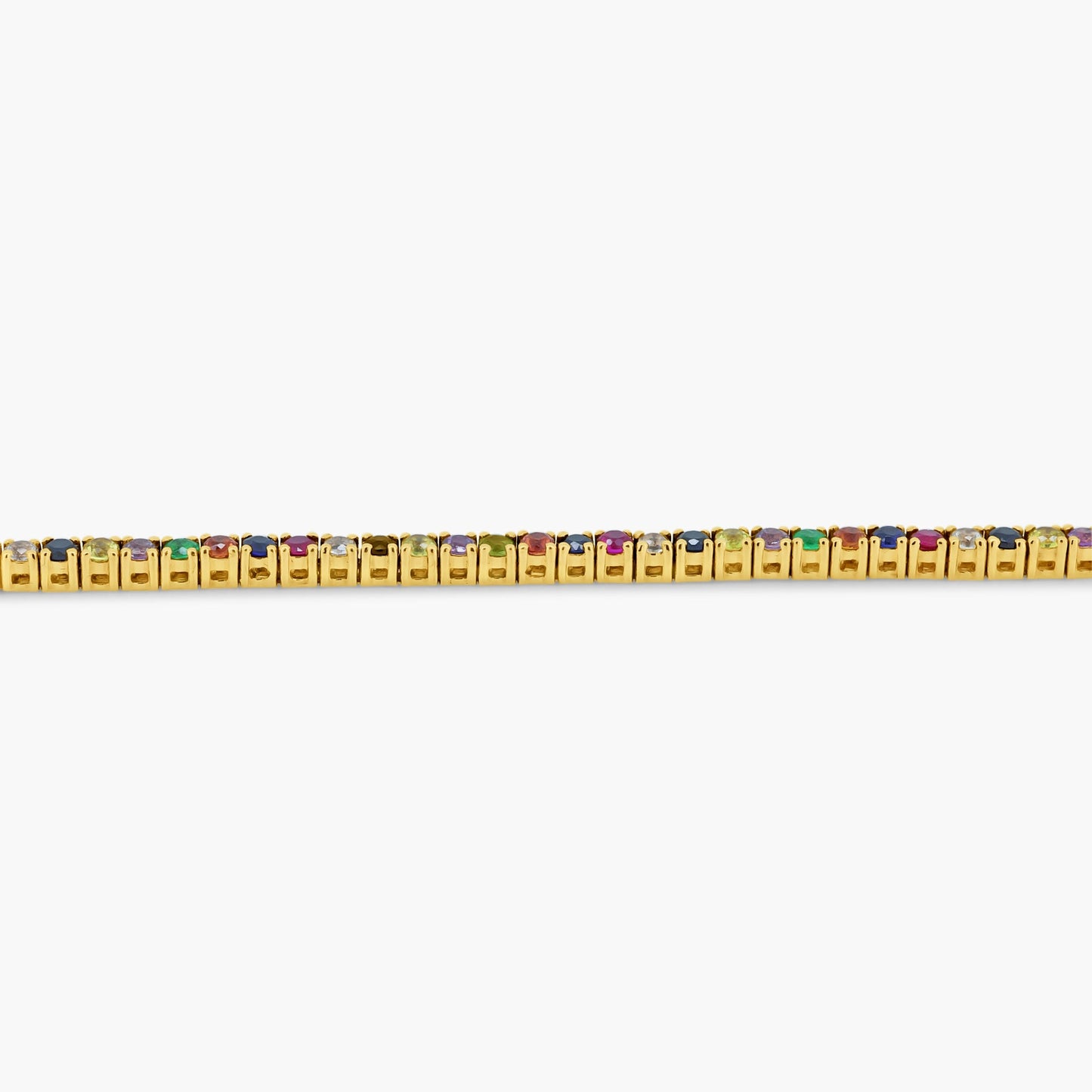 14K Yellow Gold Colored Gemstone Tennis Bracelet - B60575802