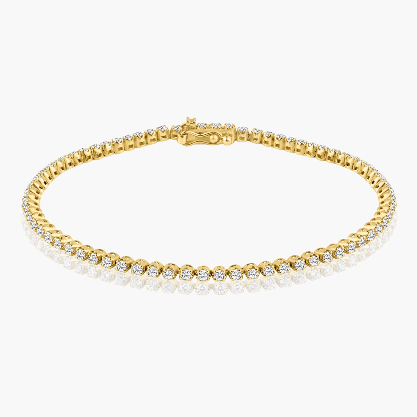 14K Yellow Gold Round Diamond Tennis Bracelet - B605835