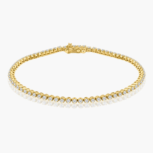 14K Yellow Gold Round Diamond Tennis Bracelet - B605835