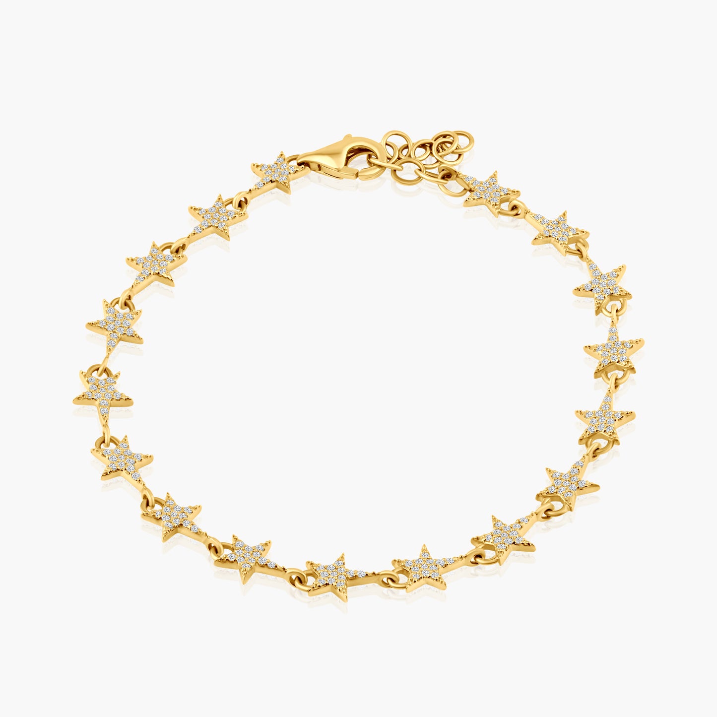 14K Yellow Gold Dainty Star Bracelet - B605842