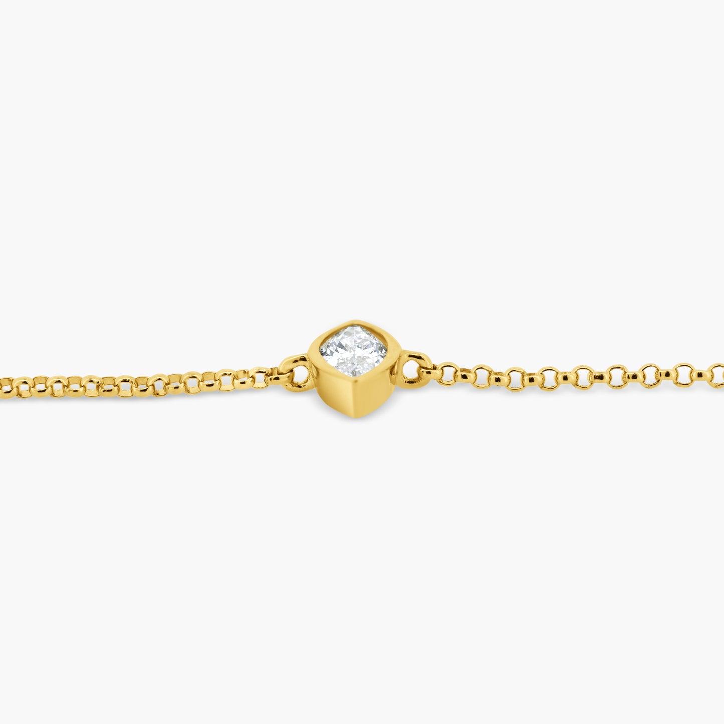 14K Yellow Gold Dainty Marquise Bezel Bracelet - B60595506