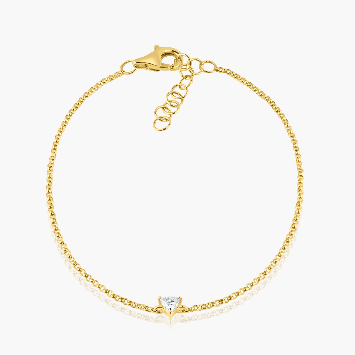 14K Yellow Gold Dainty Triangle Diamond Bracelet-B60601307