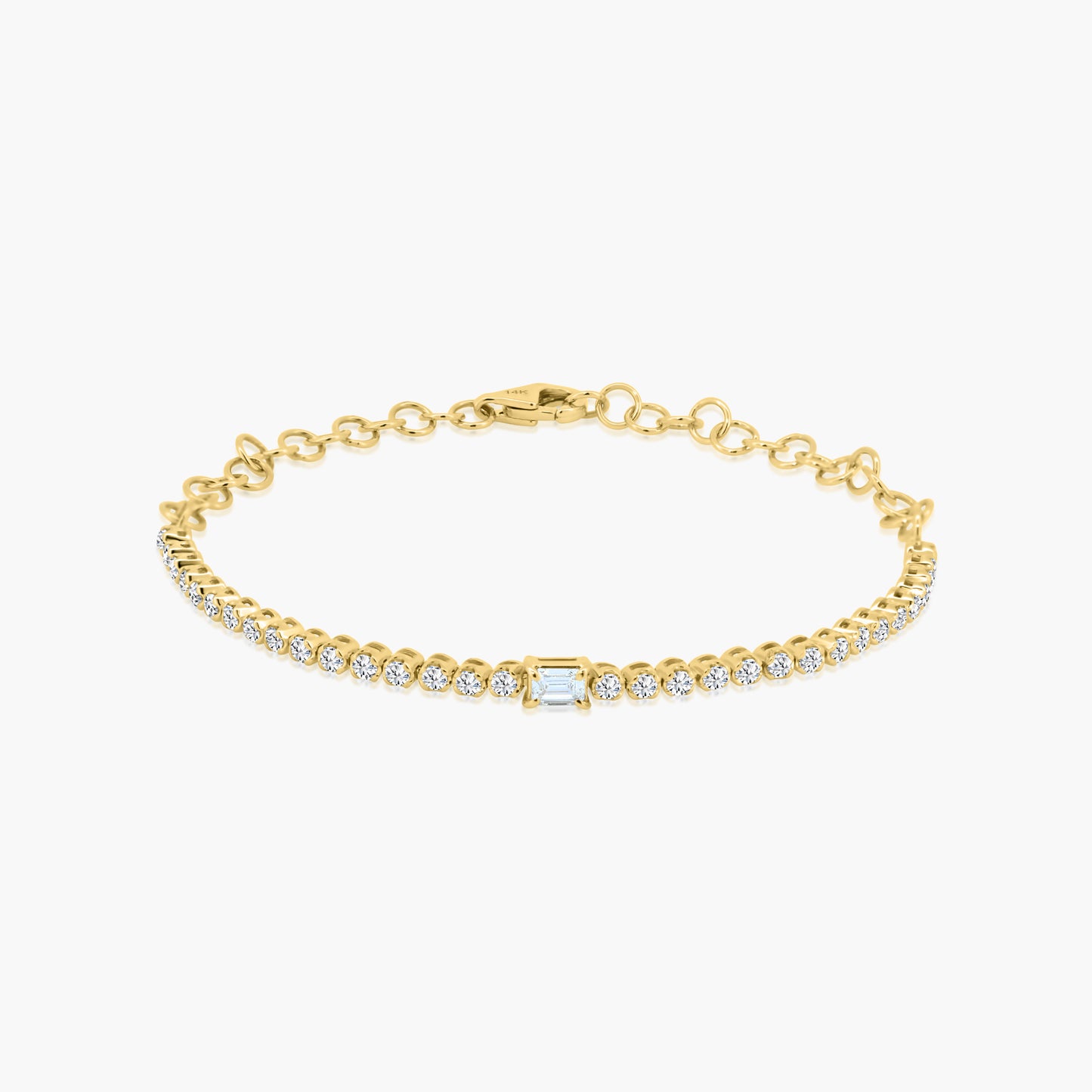 14K Yellow Gold Half Tennis Bracelet - B60606605