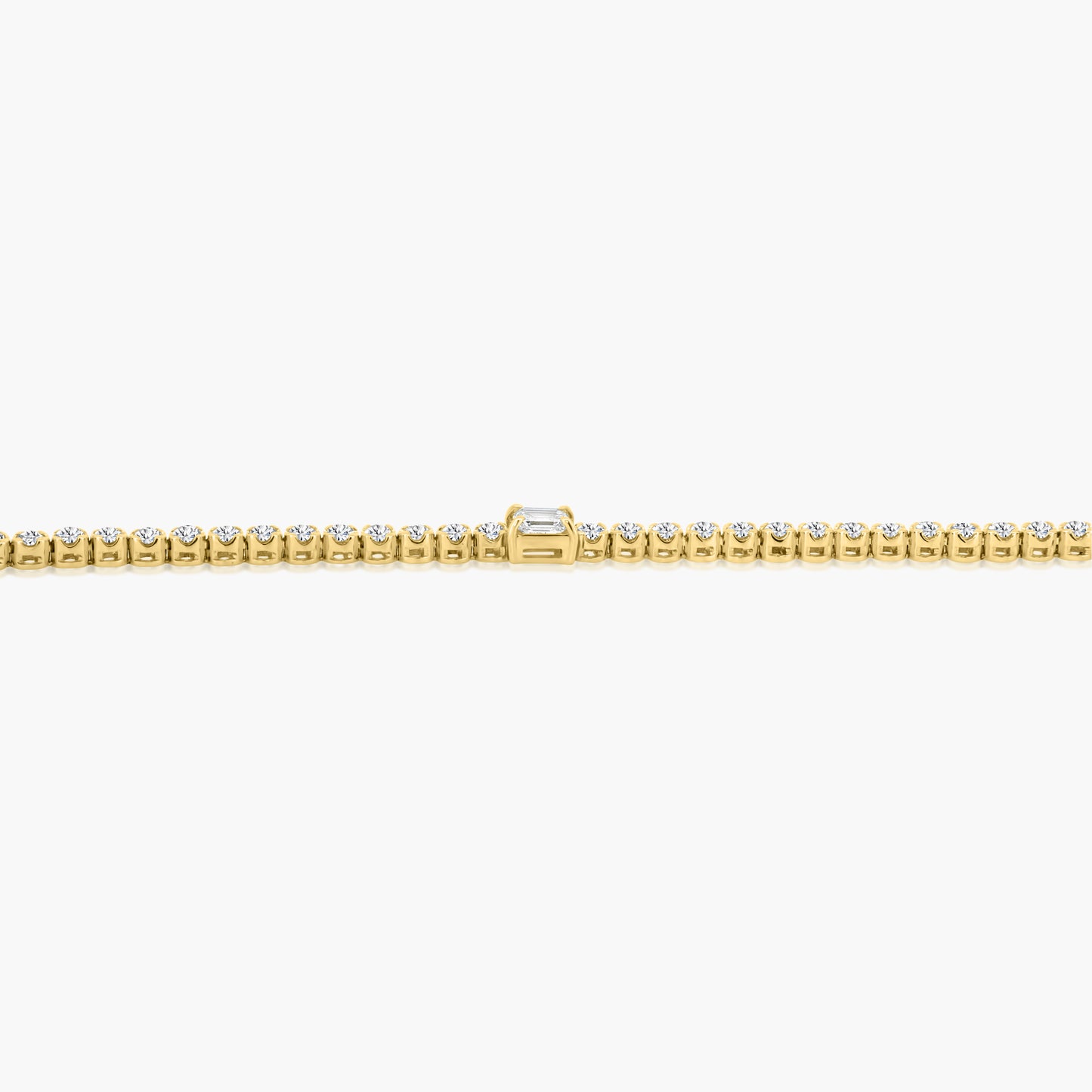 14K Yellow Gold Half Tennis Bracelet - B60606605