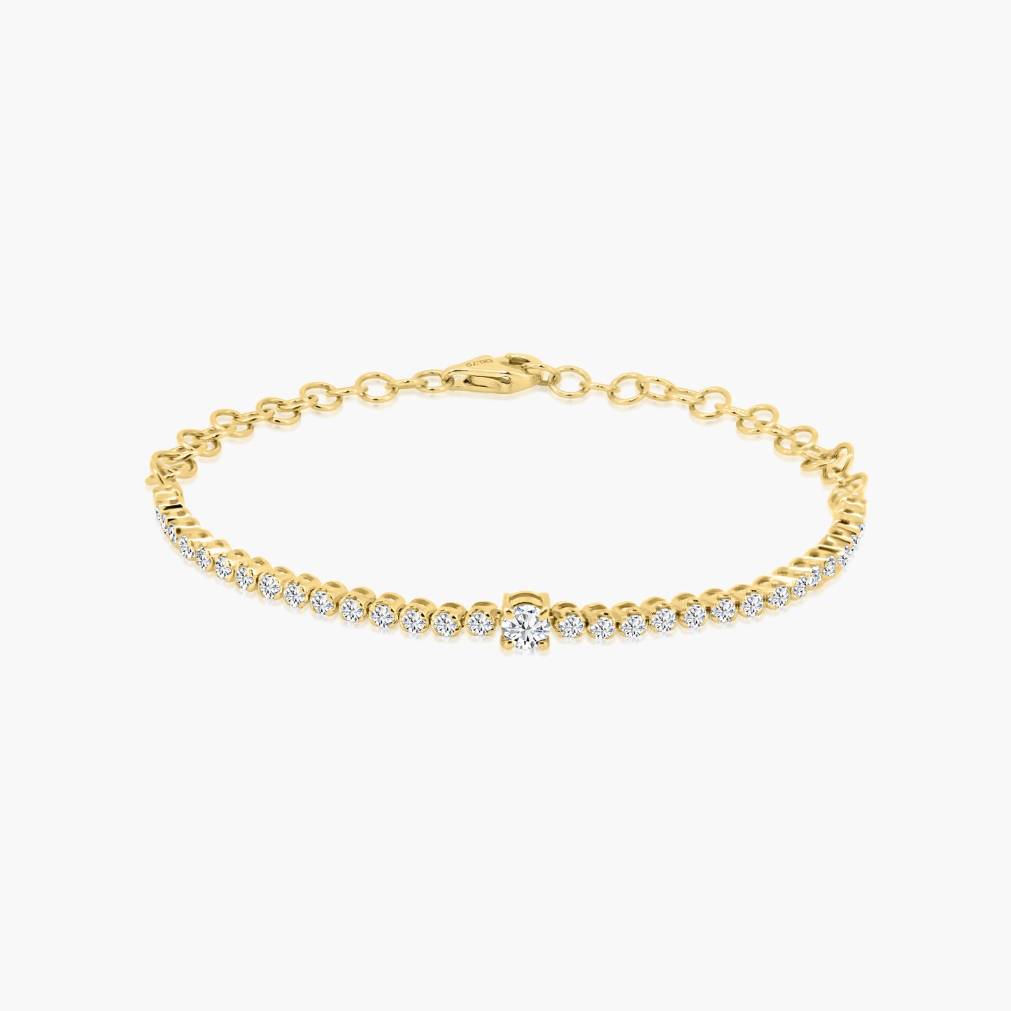 14K Yellow Gold Half Tennis Bracelet - B60606606