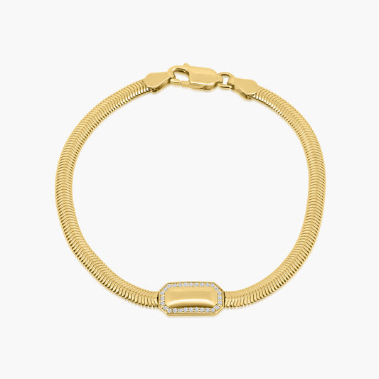 14K Yellow Gold Snake Bracelet - B606096S